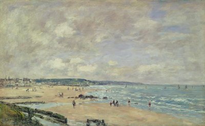 Strand van Trouville, 1893 door Eugene Louis Boudin